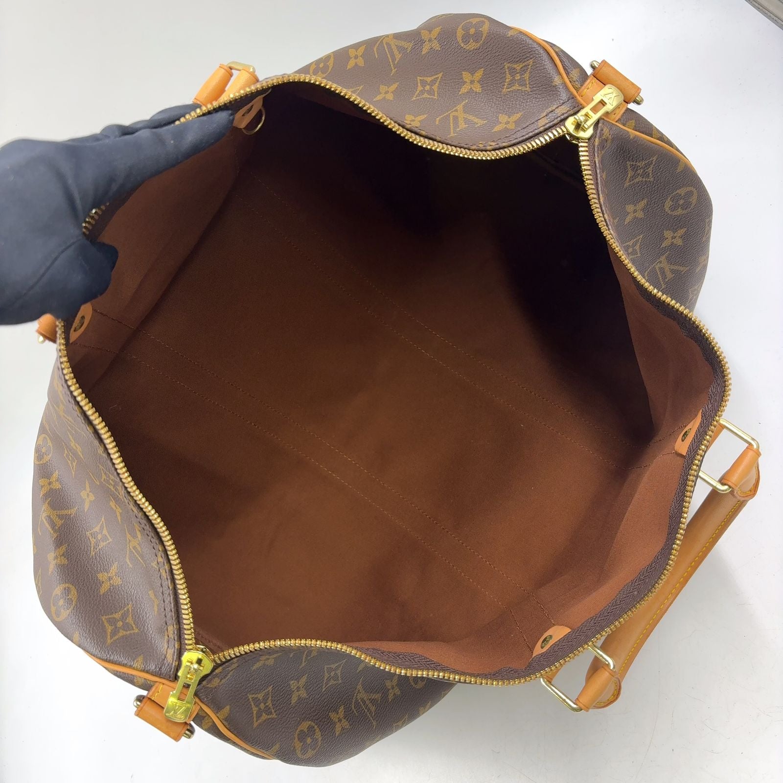 Louis Vuitton Keepall Bandouliere 50 Monogram Leather Brown Light Boston — view 3