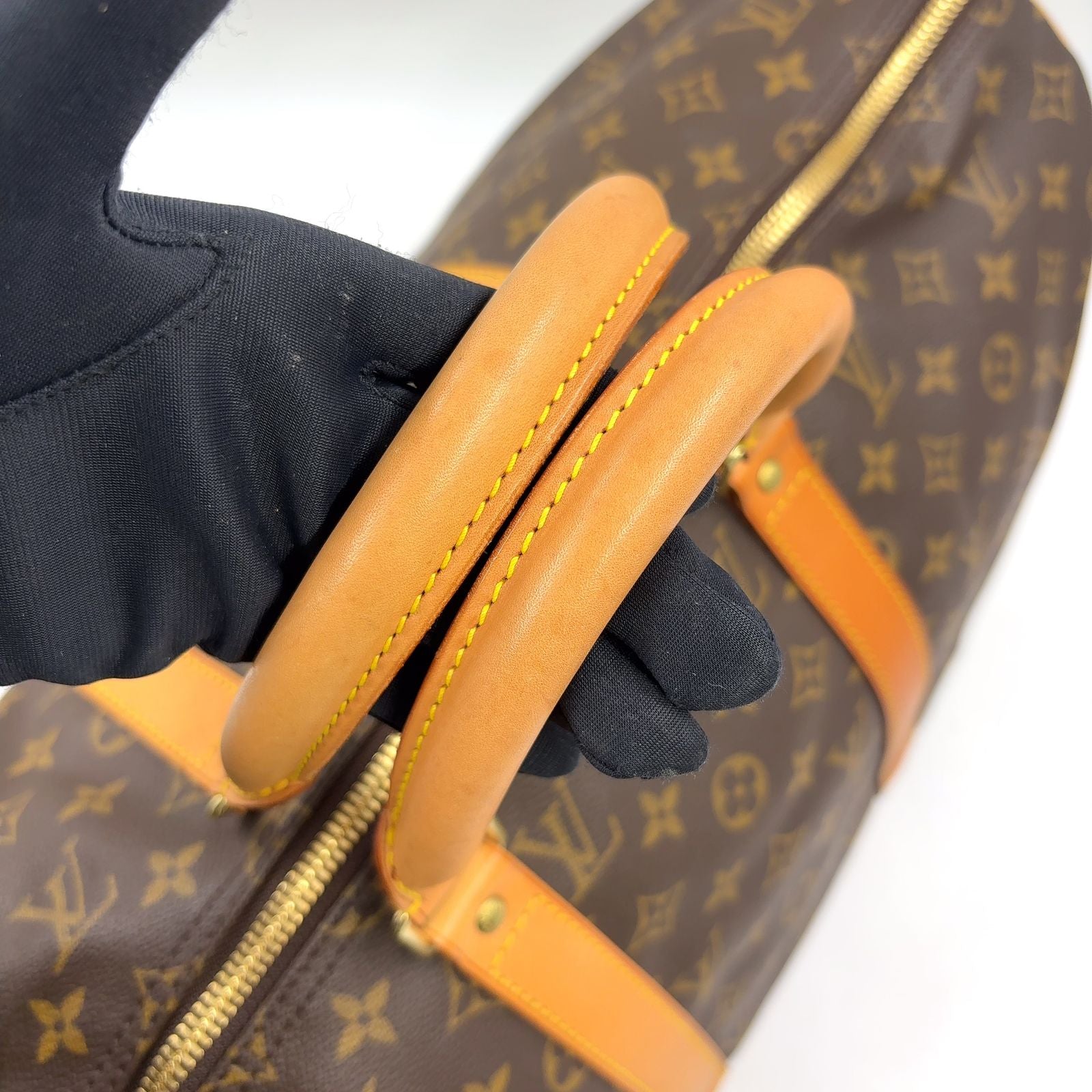 Louis Vuitton Keepall Bandouliere 50 Monogram Leather Brown Light Boston — view 6