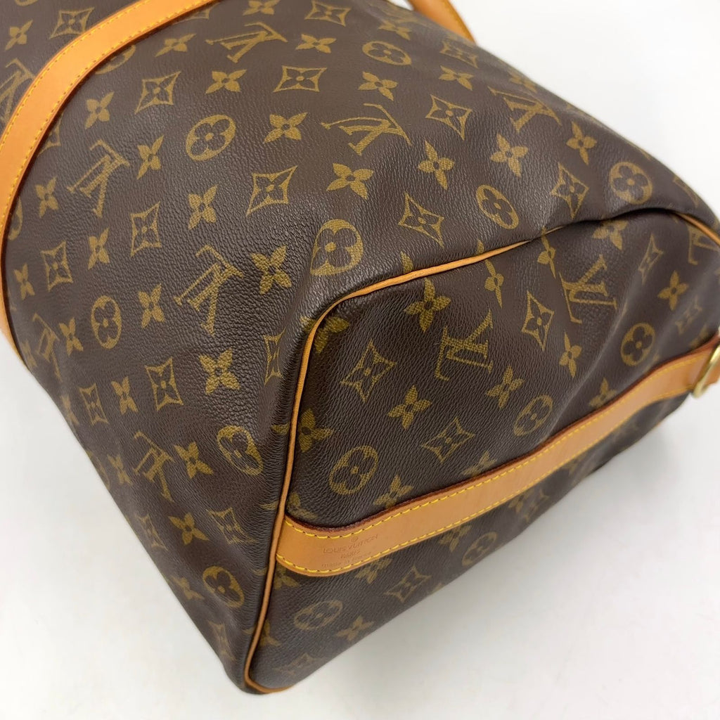 Louis Vuitton Keepall Bandouliere 50 Monogram Leather Brown Light Boston — view 9