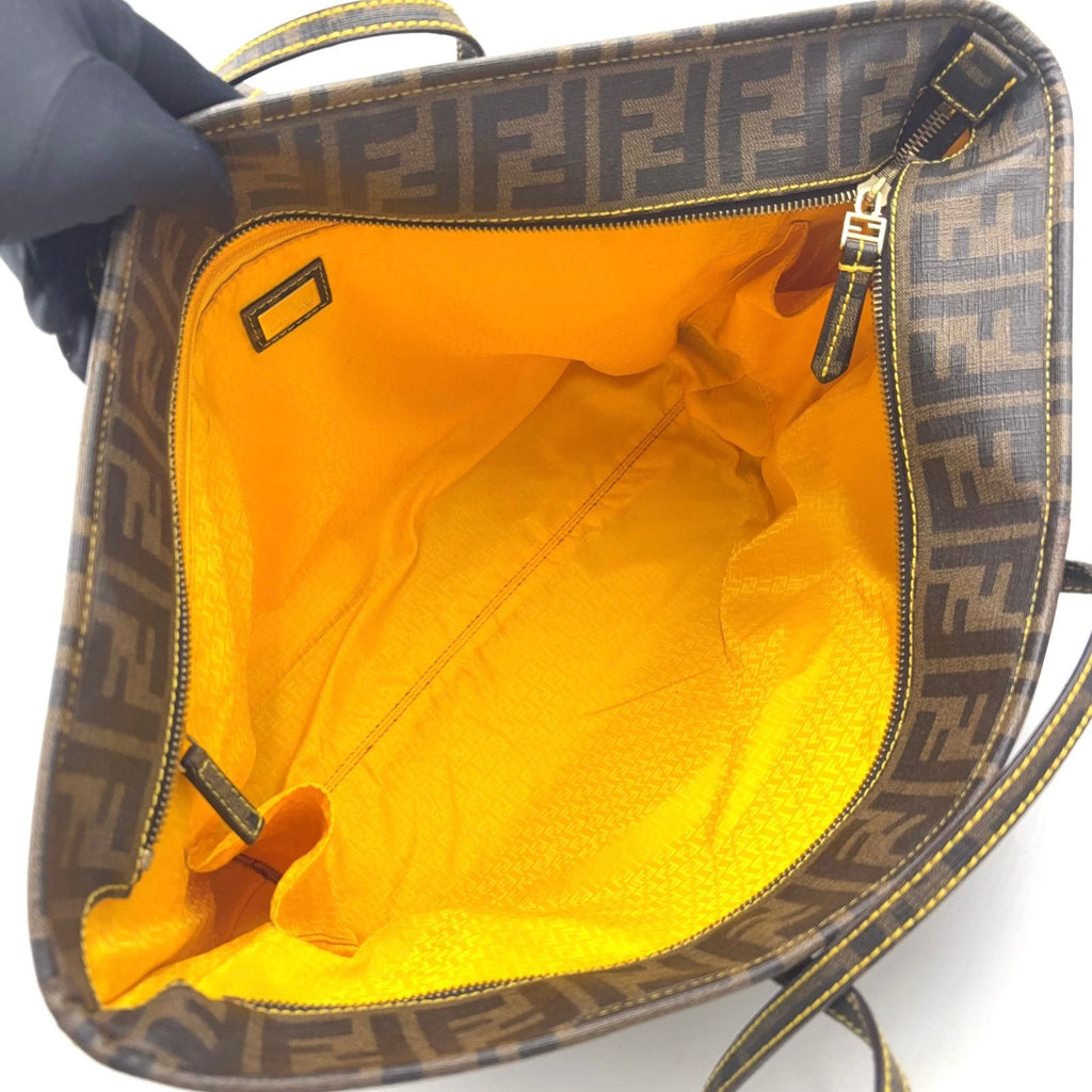 Fendi Zucca Brown Tote Gold — view 3