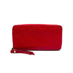 Louis Vuitton Zippy Wallet Monogram Empreinte Leather Red Round Gold