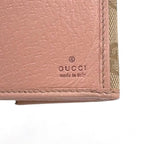 Gucci GG Canvas Hook Leather Beige Lightpink Wallet Gold — view 4