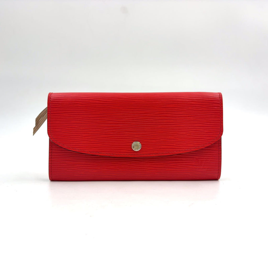 Louis Vuitton Portefeuille Emily Leather Red Wallet Silver