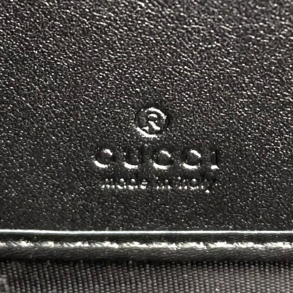 Gucci la Logo Leather Green Black Wallet Silver — view 4