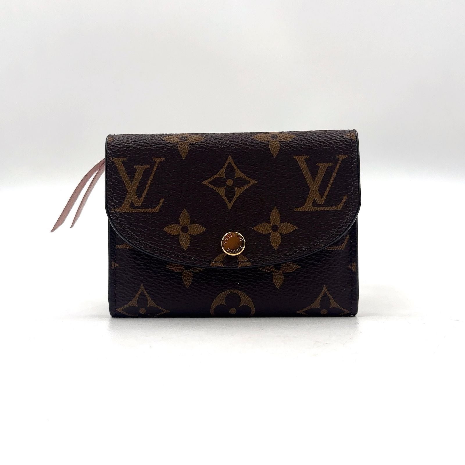Louis Vuitton Portefeuille Emily Compact Correspondence Leather Brown Lightpink