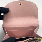 Louis Vuitton Portefeuille Emily Compact Correspondence Leather Brown Lightpink — view 8