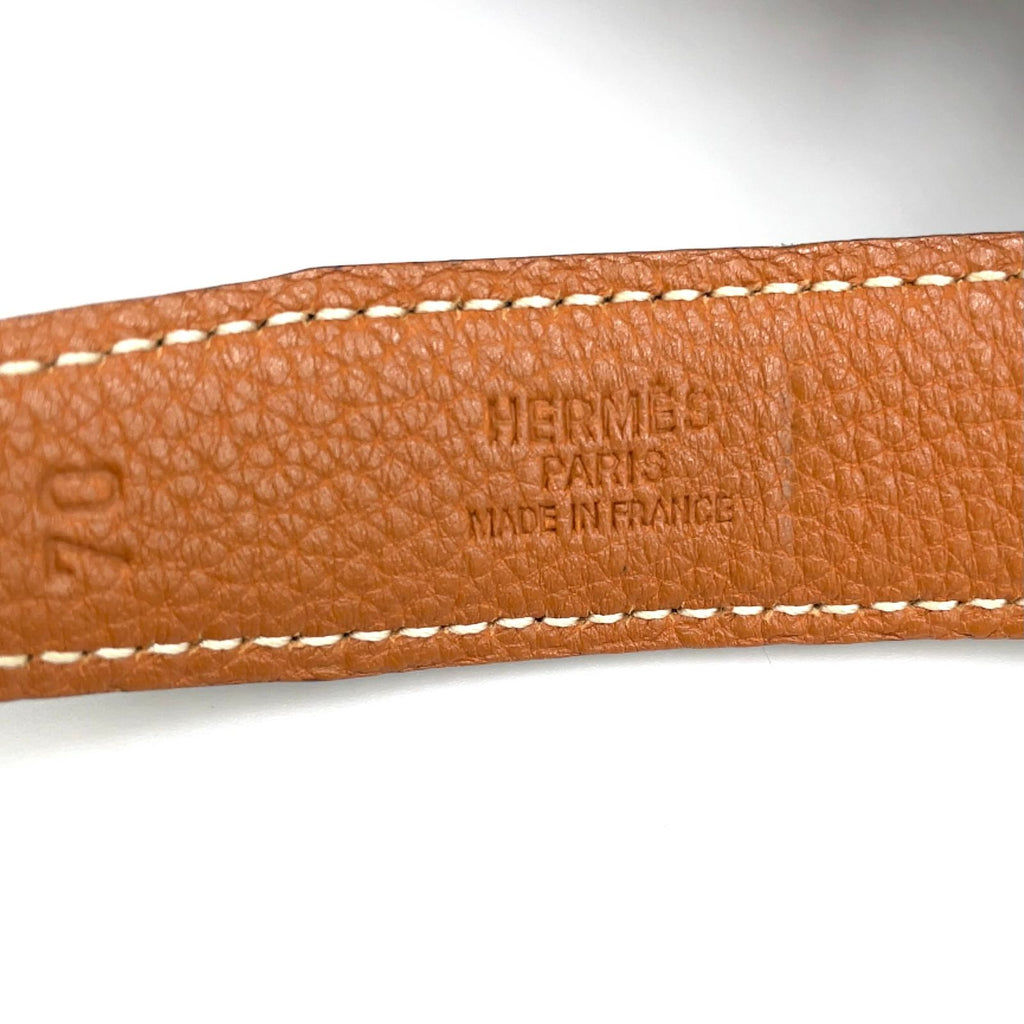 Hermes Constance Buckle Leather Metal Silver Black Belt — view 2