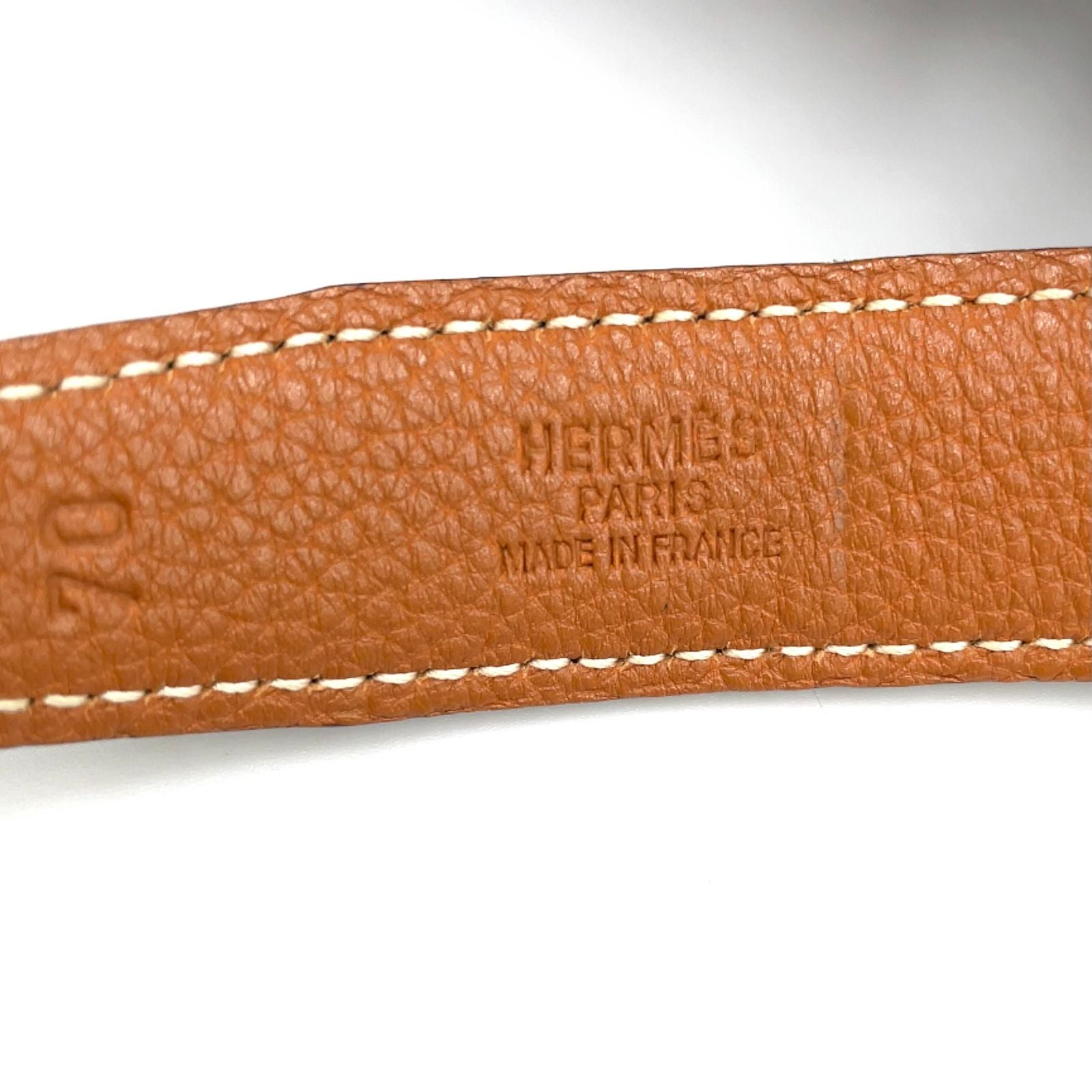 Hermes Constance Buckle Leather Metal Silver Black Belt — view 2