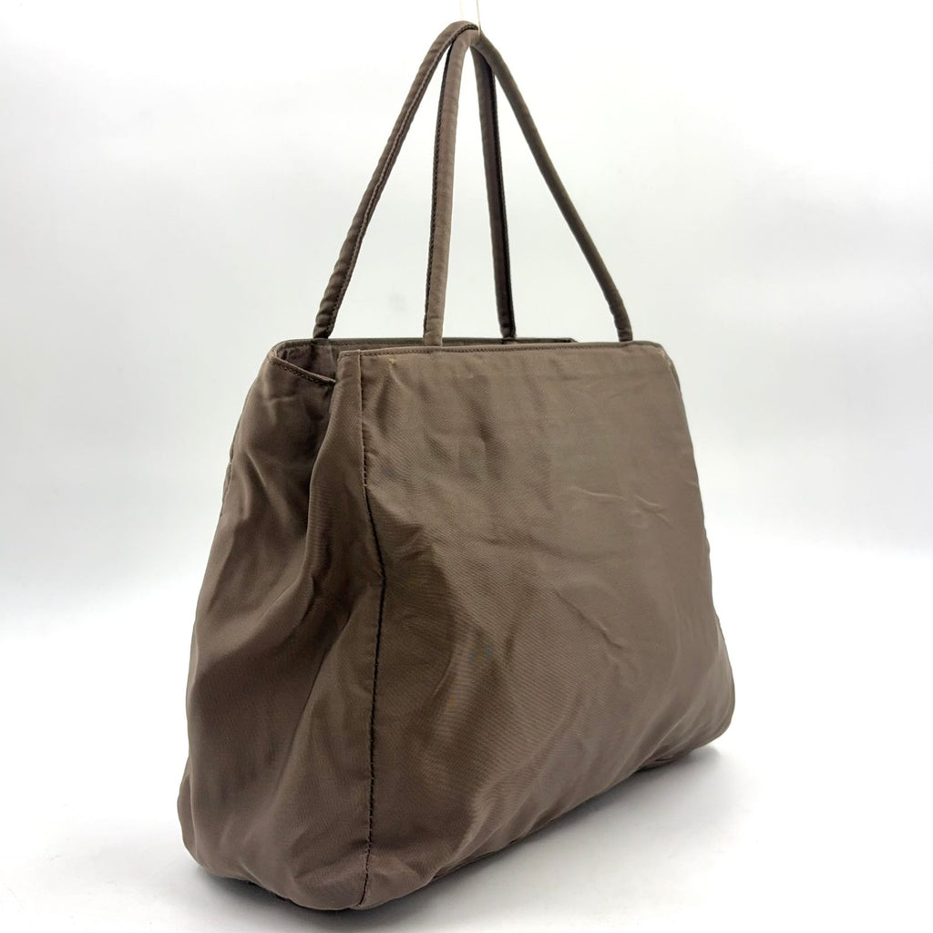 Prada Nylon Khaki Green Handbag Silver — view 2