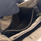 Prada Nylon Khaki Green Handbag Silver — view 7