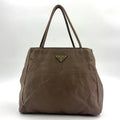 Prada Nylon Khaki Green Handbag Silver