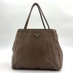 Prada Nylon Khaki Green Handbag Silver
