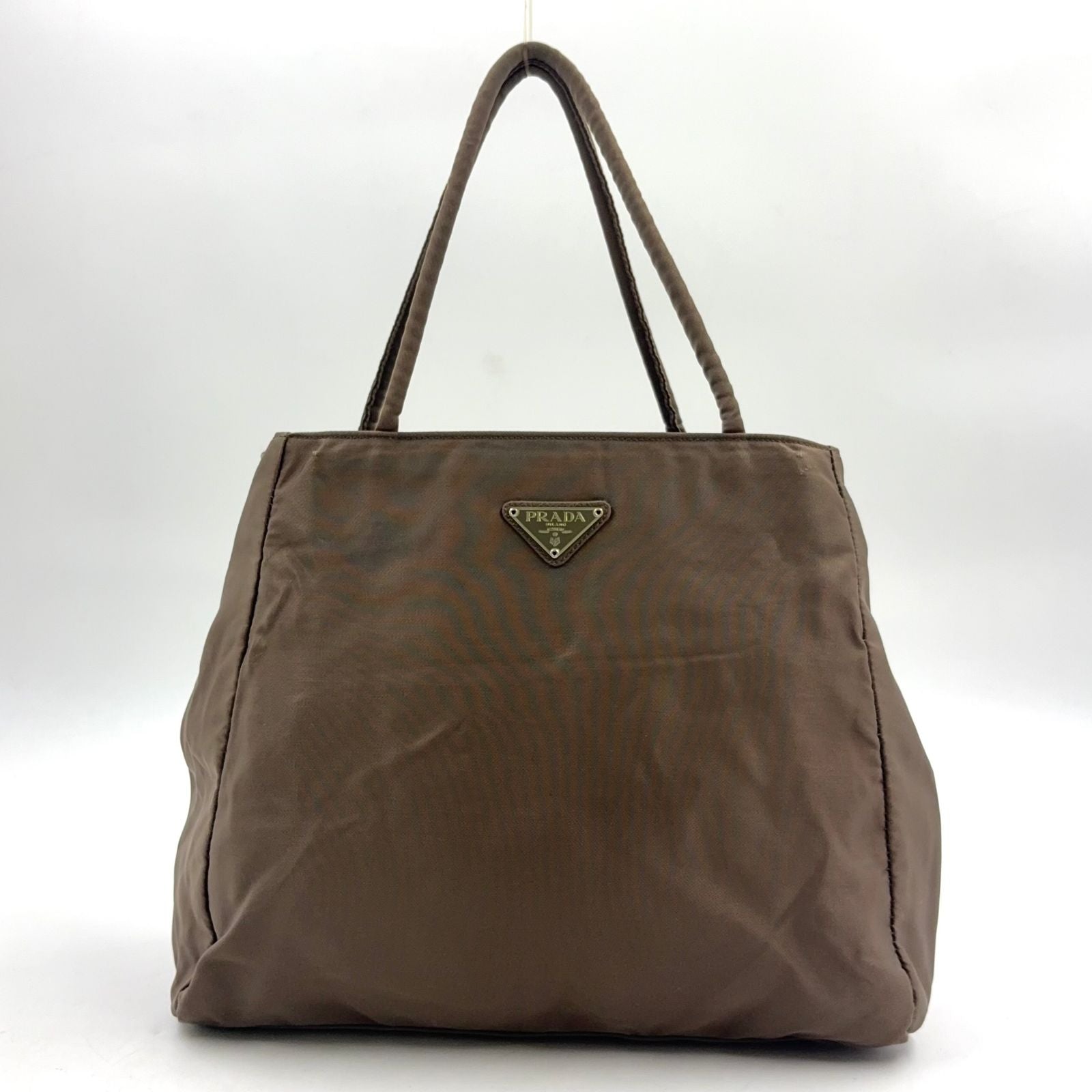 Prada Nylon Khaki Green Handbag Silver