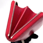 Louis Vuitton Zippycoin Purse Epi Fuchsia Leather Red Coin Case Silver — view 9