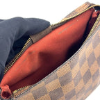Louis Vuitton Trousse Makeup Damier Ebene Leather Brown Handbag Gold — view 8