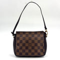 Louis Vuitton Trousse Makeup Damier Ebene Leather Brown Handbag Gold