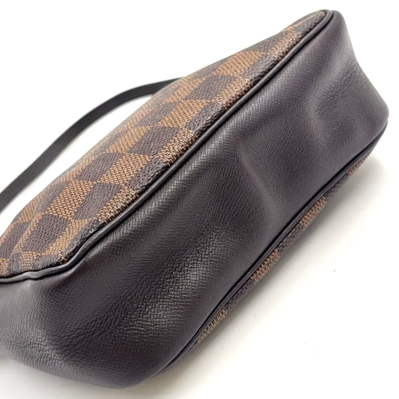 Louis Vuitton Trousse Makeup Damier Ebene Leather Brown Handbag Gold — view 9