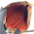 Louis Vuitton Trousse Makeup Damier Ebene Leather Brown Handbag Gold — view 3