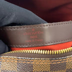 Louis Vuitton Naviglio Damier Ebene Leather Brown Shoulder Bag Gold — view 4