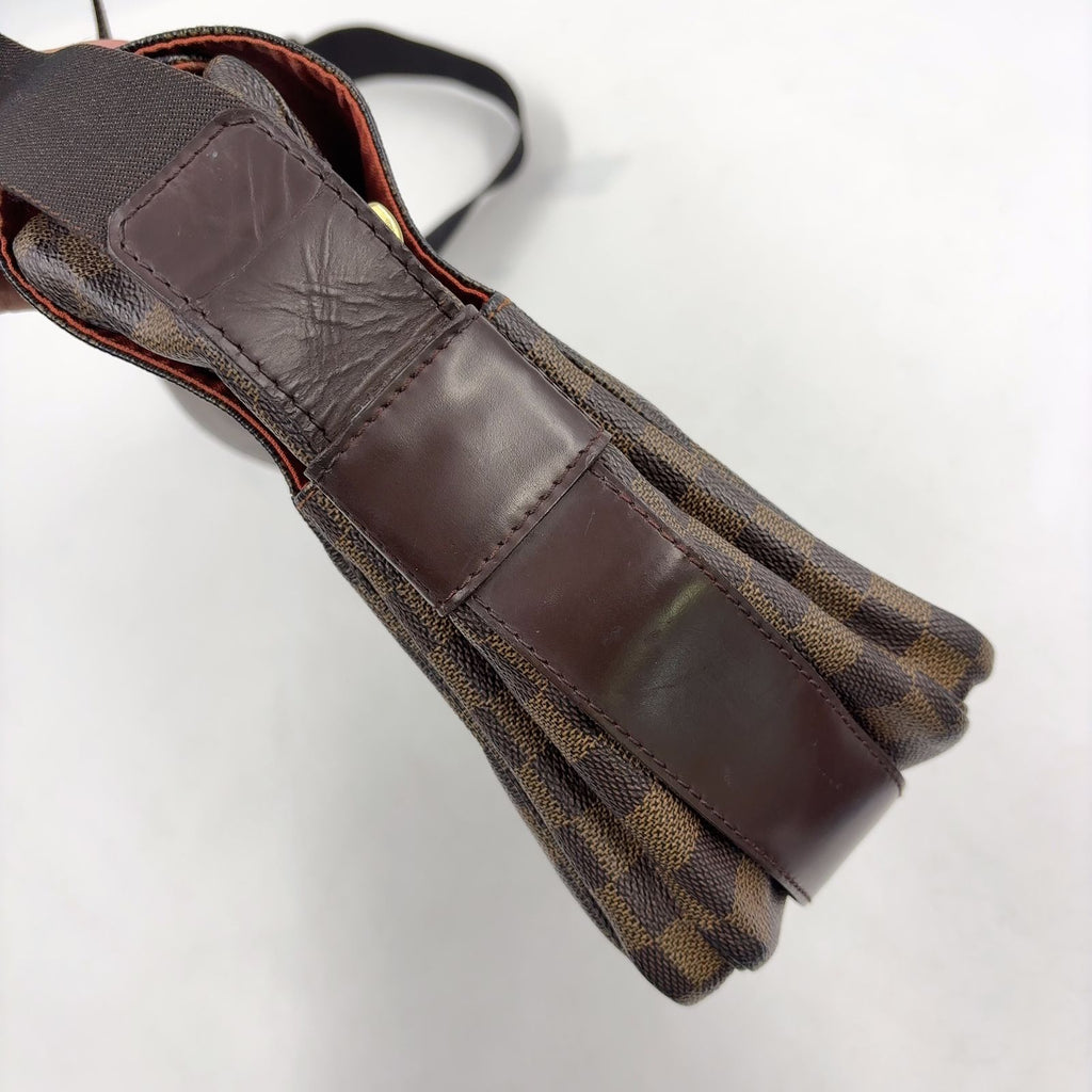 Louis Vuitton Naviglio Damier Ebene Leather Brown Shoulder Bag Gold — view 7