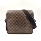 Louis Vuitton Naviglio Damier Ebene Leather Brown Shoulder Bag Gold