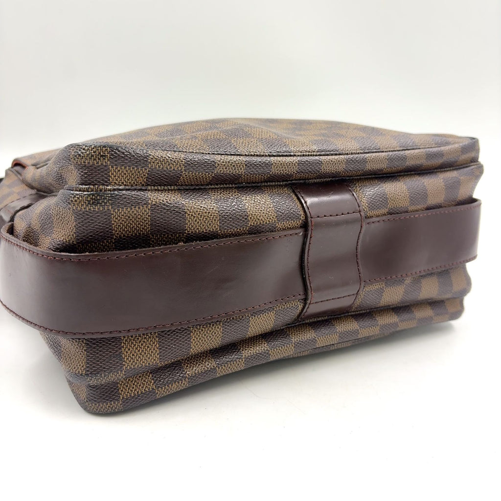Louis Vuitton Naviglio Damier Ebene Leather Brown Shoulder Bag Gold — view 8