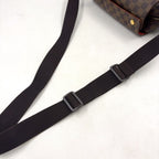 Louis Vuitton Naviglio Damier Ebene Leather Brown Shoulder Bag Gold — view 5