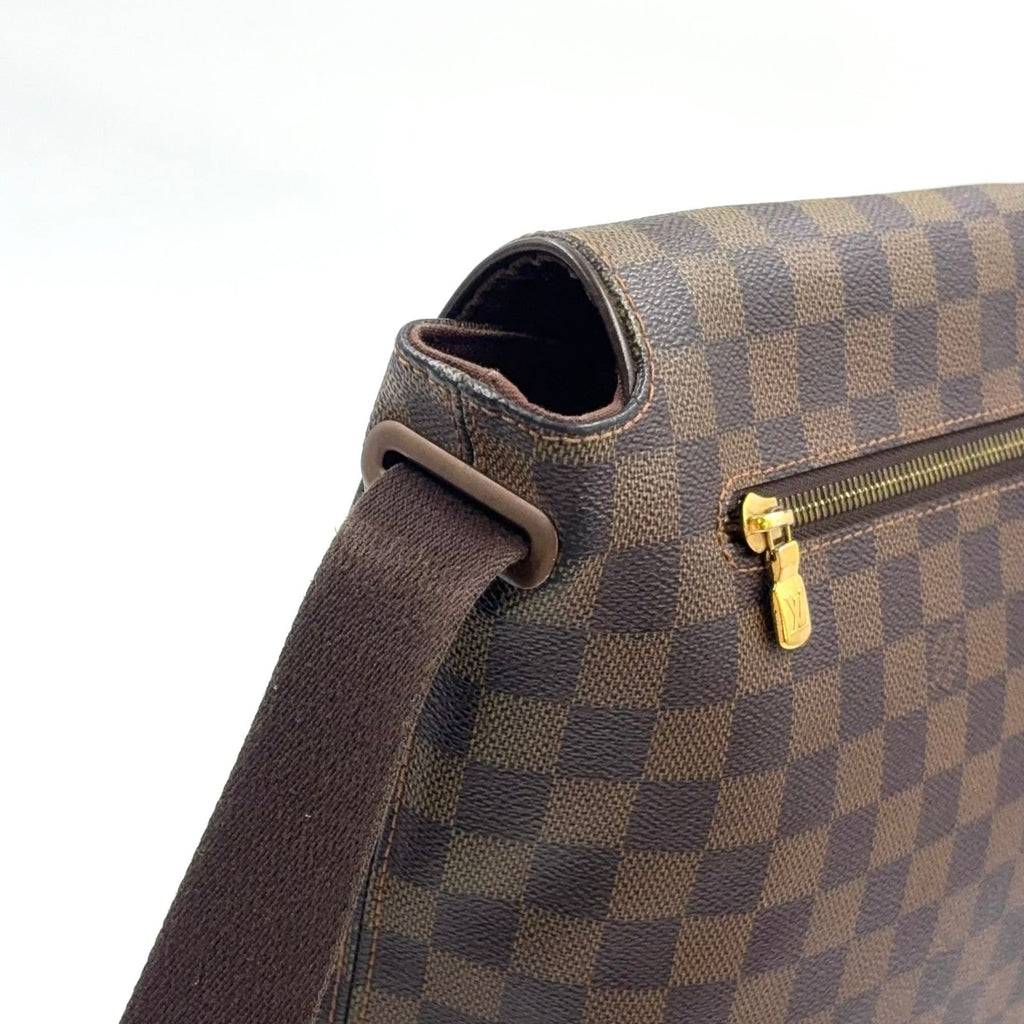 Louis Vuitton Brooklyn MM Damier Ebene Brown Shoulder Bag Gold — view 9