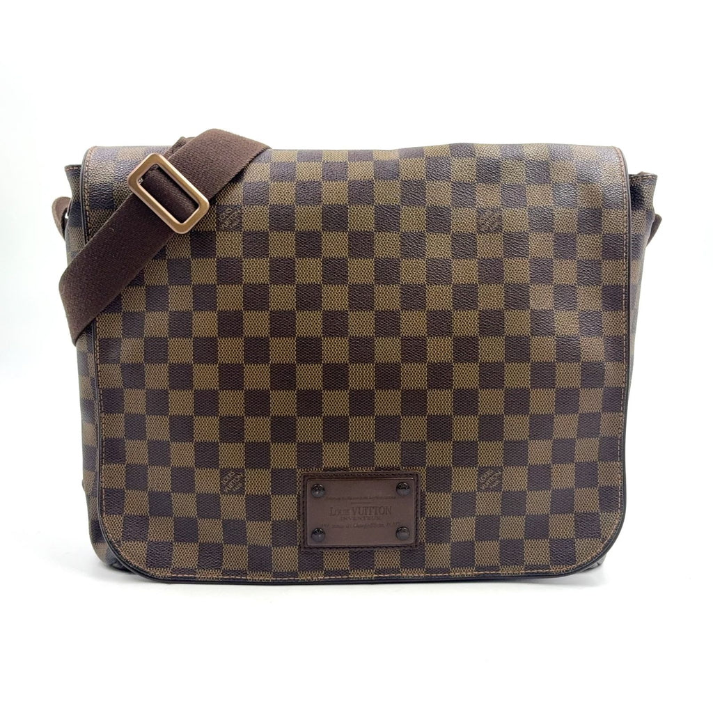 Louis Vuitton Brooklyn MM Damier Ebene Brown Shoulder Bag Gold
