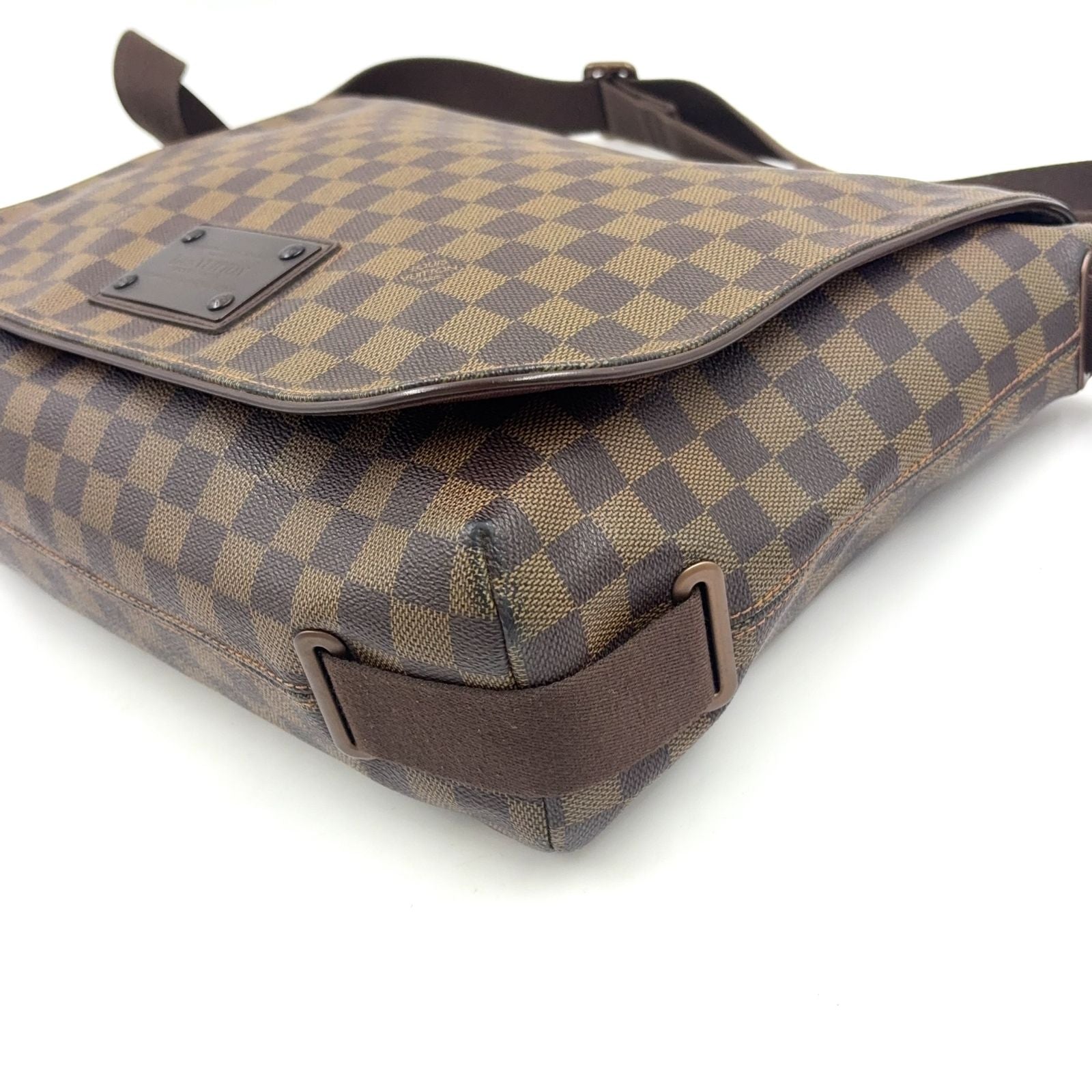 Louis Vuitton Brooklyn MM Damier Ebene Brown Shoulder Bag Gold — view 6