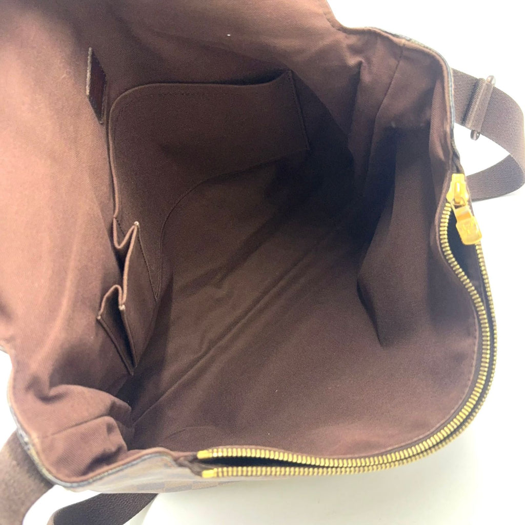 Louis Vuitton Brooklyn MM Damier Ebene Brown Shoulder Bag Gold — view 3
