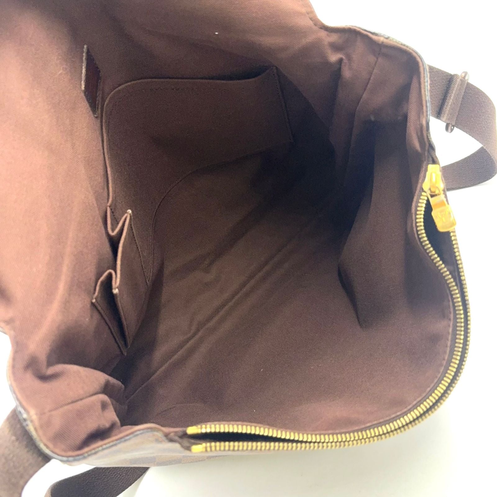 Louis Vuitton Brooklyn MM Damier Ebene Brown Shoulder Bag Gold — view 3