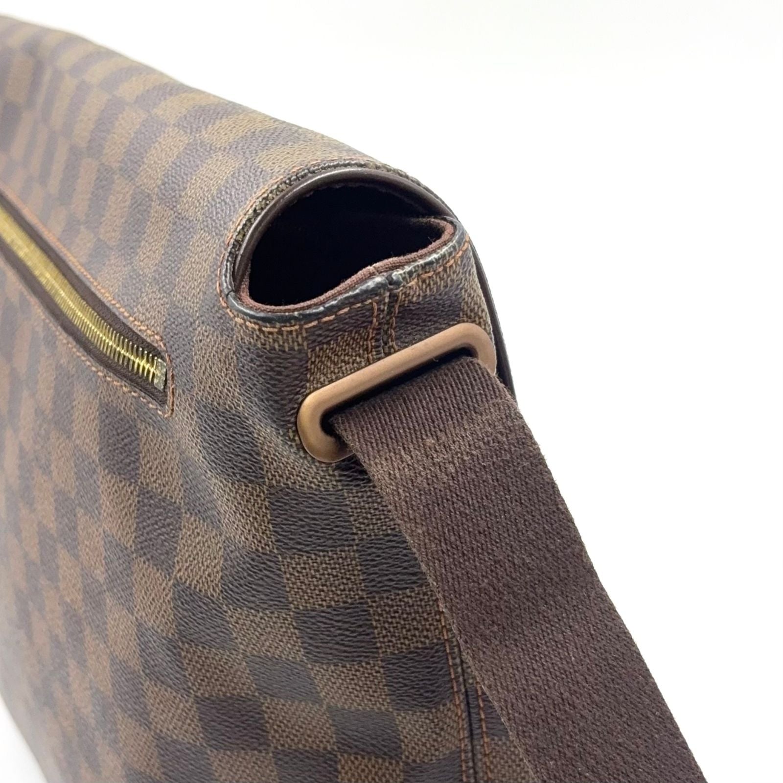 Louis Vuitton Brooklyn MM Damier Ebene Brown Shoulder Bag Gold — view 8