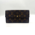 Louis Vuitton Porto International Monogram Leather Brown Tri Foldlong Wallet