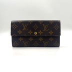 Louis Vuitton Porto International Monogram Leather Brown Tri Foldlong Wallet
