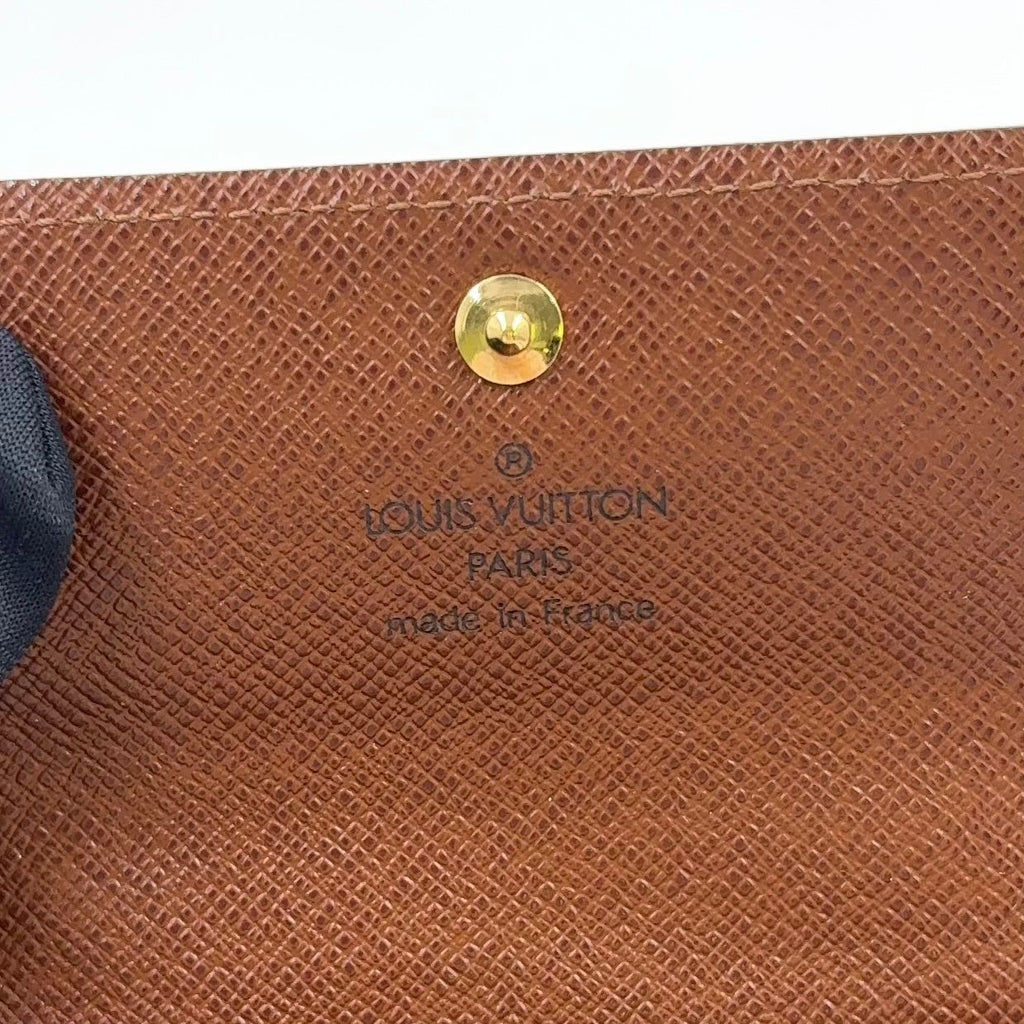 Louis Vuitton Porte-Monnaie Plastic Monogram Leather Brown Coin Case Gold — view 4