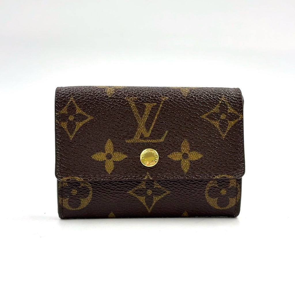 Louis Vuitton Porte-Monnaie Plastic Monogram Leather Brown Coin Case Gold