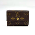 Louis Vuitton Porte-Monnaie Plastic Monogram Leather Brown Coin Case Gold