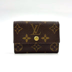 Louis Vuitton Porte-Monnaie Plastic Monogram Leather Brown Coin Case Gold