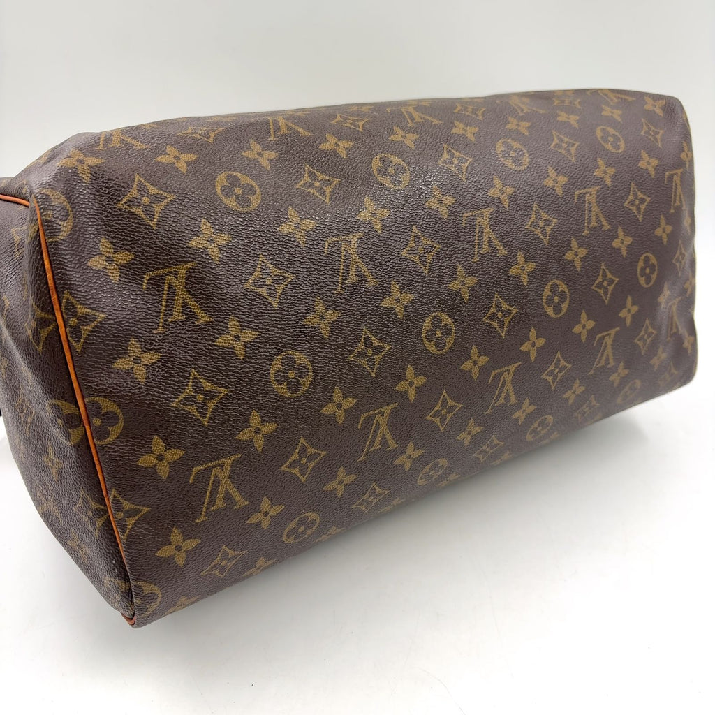 Louis Vuitton Speedy 40 Monogram Leather Brown Light Handbag Gold — view 7