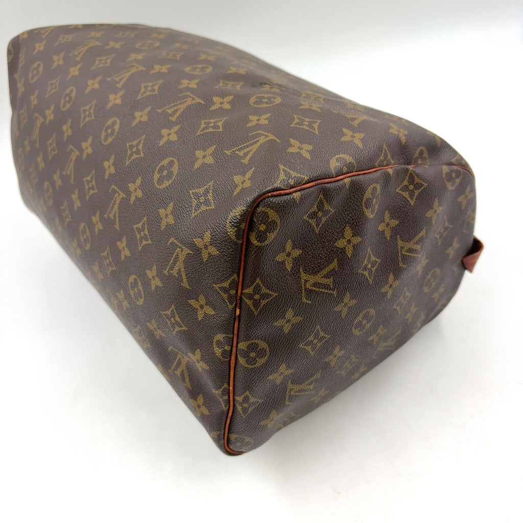 Louis Vuitton Speedy 40 Monogram Leather Brown Light Handbag Gold — view 8