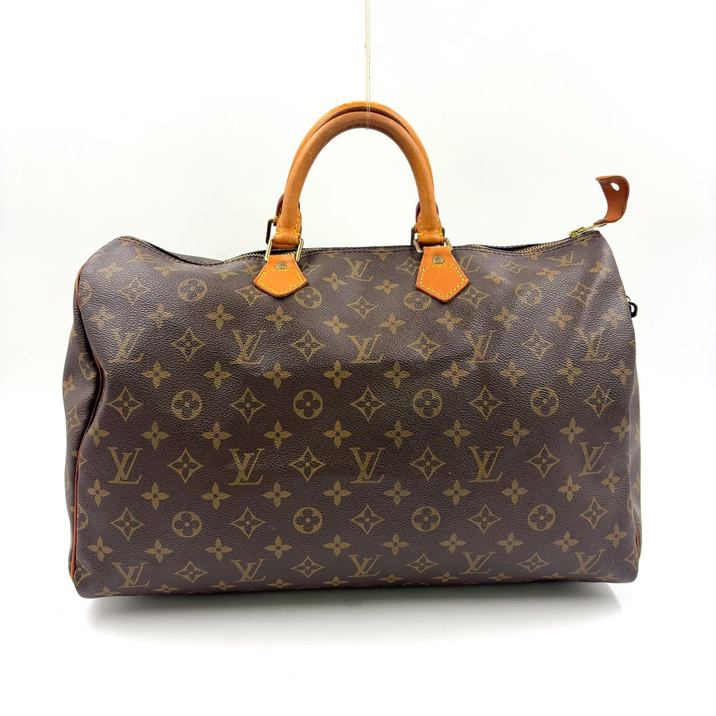 Louis Vuitton Speedy 40 Monogram Leather Brown Light Handbag Gold