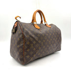 Louis Vuitton Speedy 40 Monogram Leather Brown Light Handbag Gold — view 2