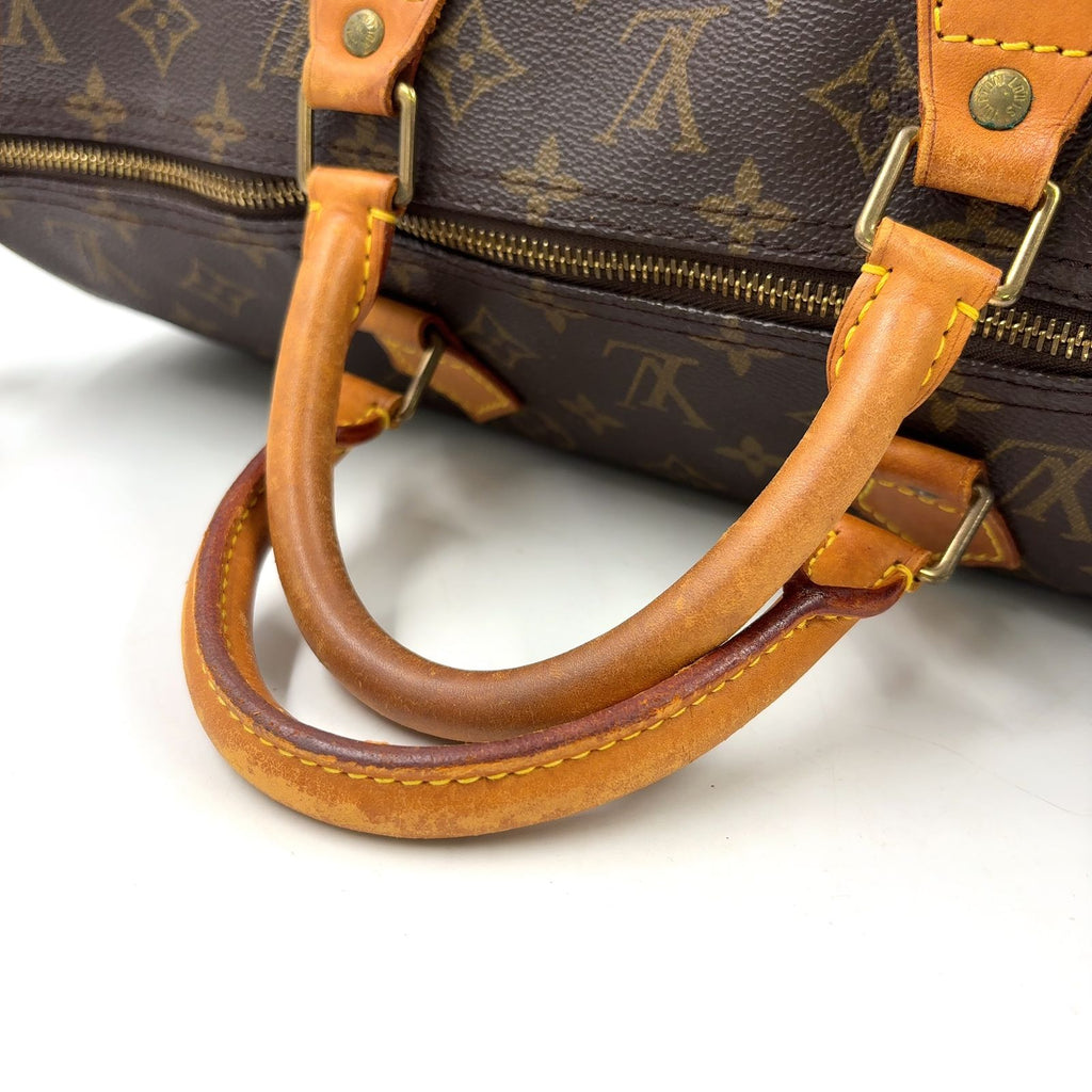 Louis Vuitton Speedy 40 Monogram Leather Brown Light Handbag Gold — view 5