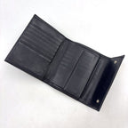 Prada Tessuto Nylon Leather Black Tri Foldwallet Silver Wallet — view 3