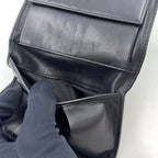 Prada Tessuto Nylon Leather Black Tri Foldwallet Silver Wallet — view 9