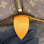 Louis Vuitton Keepall 50 Monogram Leather Brown Light Boston Bag Gold — view 4