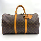 Louis Vuitton Keepall 50 Monogram Leather Brown Light Boston Bag Gold