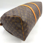 Louis Vuitton Keepall 50 Monogram Leather Brown Light Boston Bag Gold — view 8