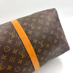 Louis Vuitton Keepall 50 Monogram Leather Brown Light Boston Bag Gold — view 7